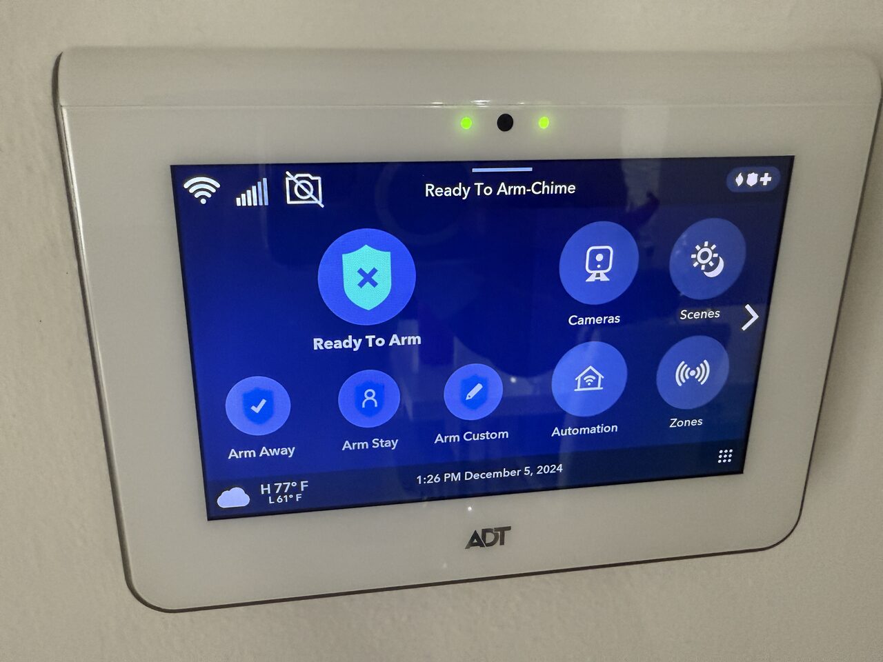 ADT alarm control panel installation